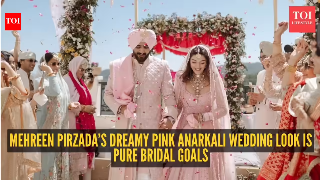 Arsh Aulakh weds Mehreen Pirzada: Decoding the dreamy pink Anarkali Mehreen Pirzada wore for her Anand Karaj